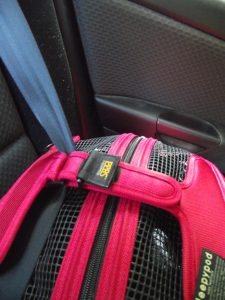 Safety mechanisms like the Sleepypod's PPRS Handilock system keeps the seatbelt in place when strapped in. TiresAndTails.com